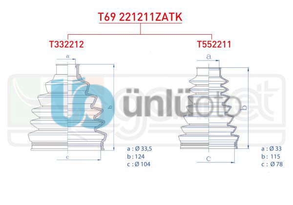 AKS KORUGU KITI SOL-SAG ARKA IC-DIS TERMOPLASTIK LAND ROVER RANGE ROVER III (LM)