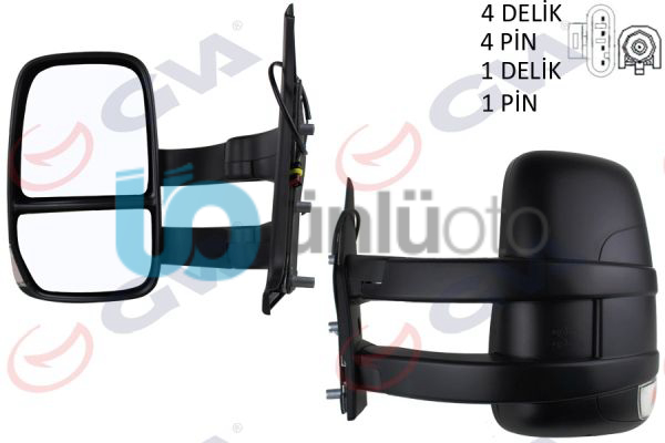 DIŞ DİKİZ AYNASI SOL DAILY 06 MEKANİK UZUN KOL SİNYALLİ KONVEKS 2 FİŞ VM-6951L
