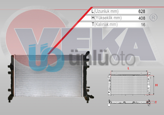 EK SU RADYATORU BRAZING VOLKSWAGEN GOLF V,VI 1.2,1.4 TSI 08-16 / PASSAT B6, B7 1