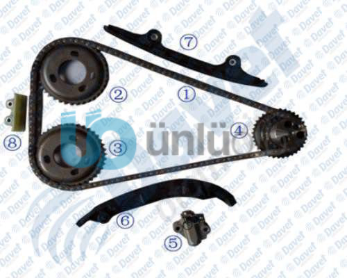EKSANTRIK ZINCIR SETI 8 PARCA FORD TRANSIT V347 2.4TDCI 100PS / 120PS / 140PS 06