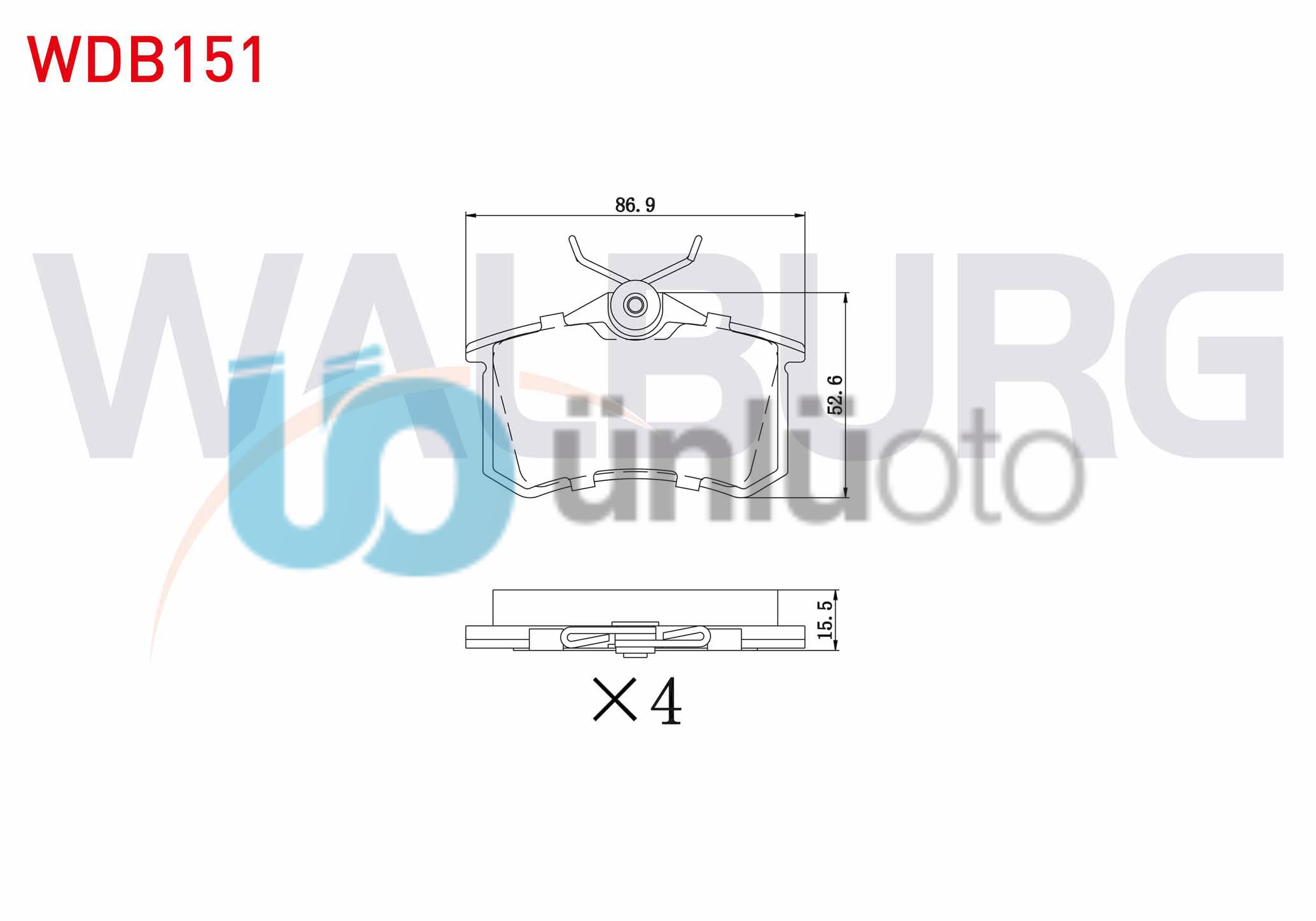 FREN BALATA ARKA 15,5mm GOLF IV-V-VI/JETTA V-VI/POLO III-IV-V-VI/CADDY III/CLIO