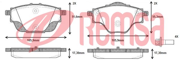 FREN BALATA ARKA CITROEN C4 PICASSO II 1.6 HDI 2013-/ C4 PICASSO II 1.6 VTI 2013