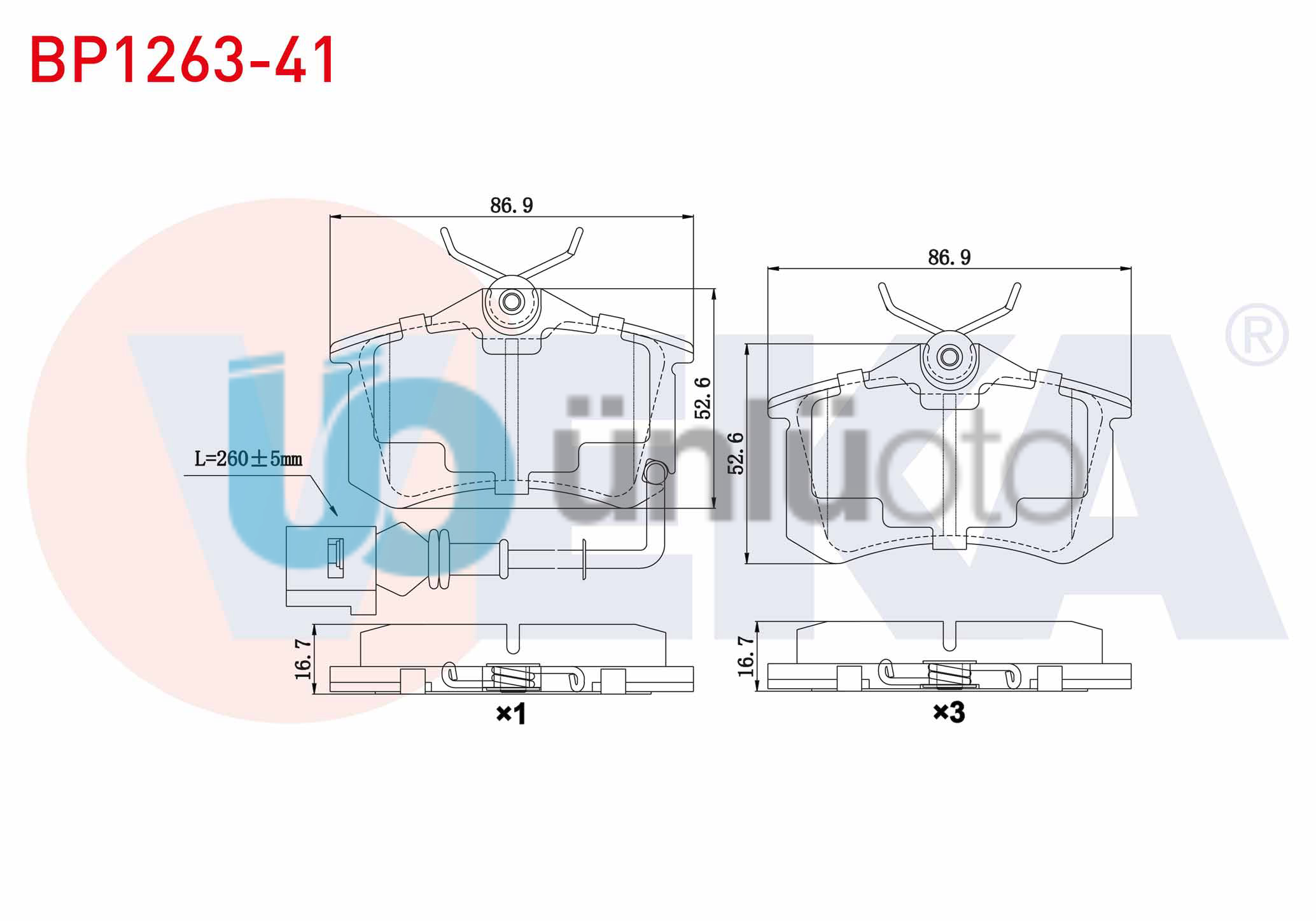 FREN BALATA ARKA FISLI VW POLO (9N_) 1.6i 16v 2001-2012/ 1.4 TDI 2001-2012/ 1.4i
