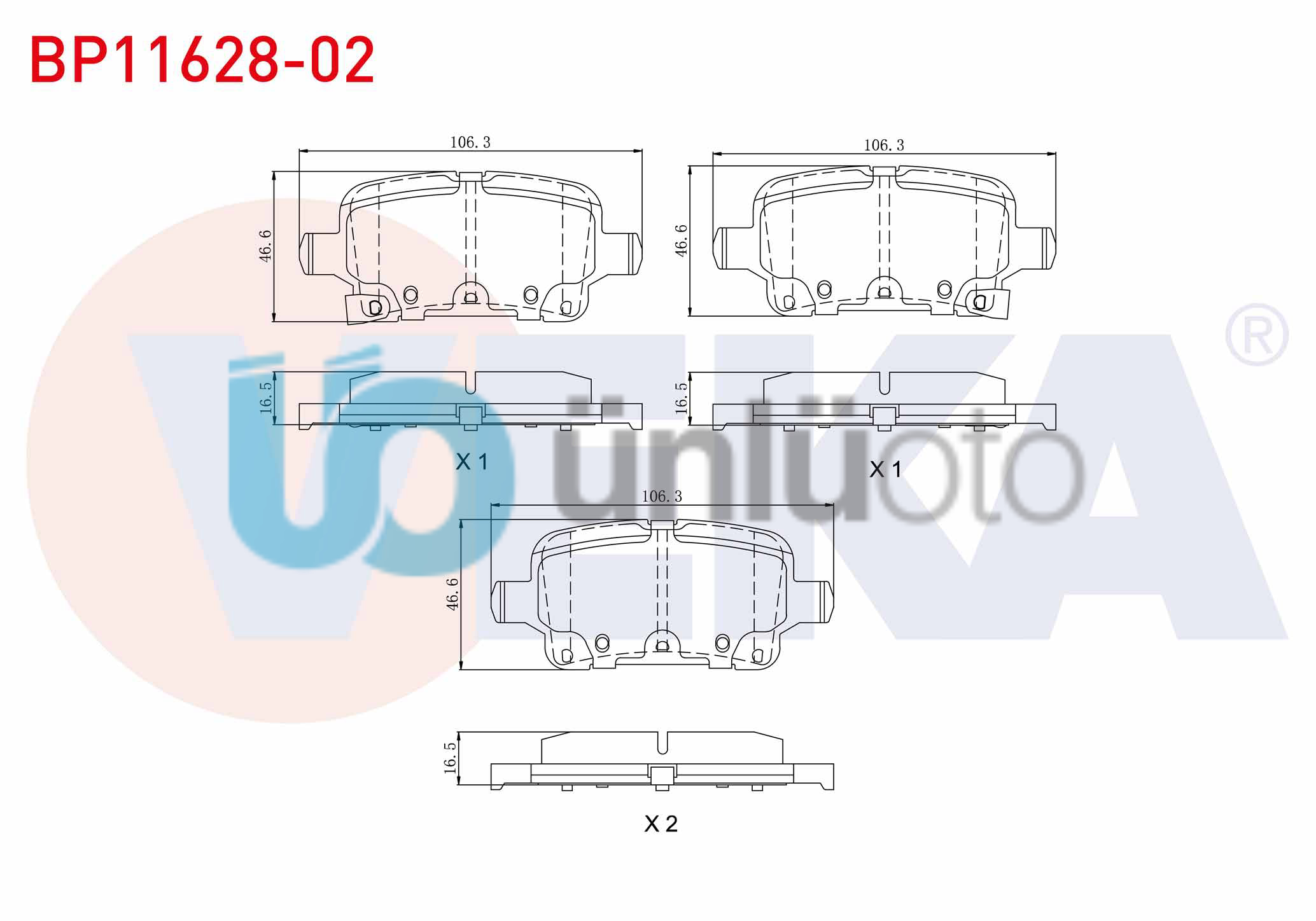 FREN BALATA ARKA IKAZLI OPEL ASTRA K 1.0i TURBO - 1.4i TURBO - 1.6 CDTI 15-16 JA