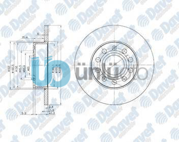 FREN DISKI ARKA CADDY III-GOLF-V-VI-PLUS-JETTA III-ALTEA 04A3 03TOLEDO III-OCT