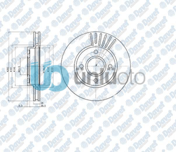 FREN DISKI ON HAVALI 260 MM FORD MONDEO I 93-96 MONDEO II 96-00 1.6 16V-1.8-2.0I