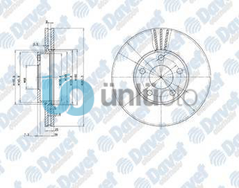FREN DISKI ON HAVALI 282MM  VOLKSWAGEN  PASSAT 96-
