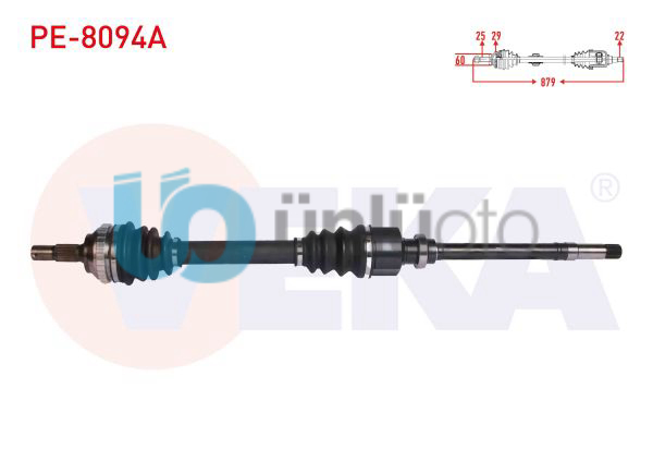 KOMPLE AKS SAG ON PEUGEOT 306 (7B,N3,N5) 1.6i M-T ABSLI 29 DIS UZUNLUK 879 mm 19