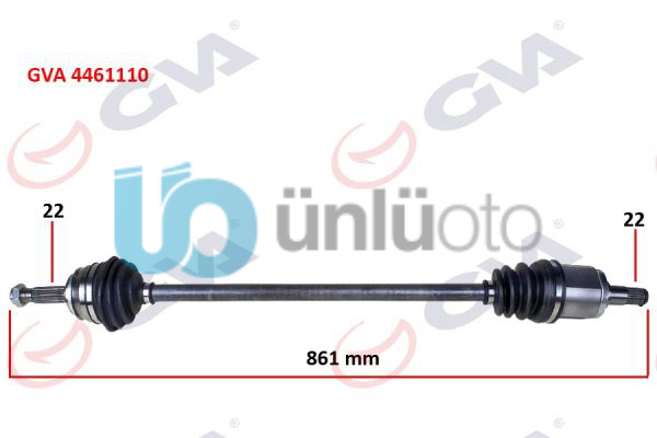 KOMPLE AKS SAĞ SKODA FAVORIT 1.3 89-94 865mm