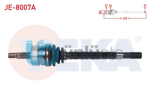 KOMPLE AKS SOL ON ABSLI 54 DIS UZUNLUK 579mm JEEP CHEROKEE (XJ) 2.5 TD - 4.0i 84