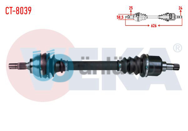 KOMPLE AKS SOL ON CITROEN C4 (B7) 1.6 HDI A-T/M-T UZUNLUK 626mm 2009-