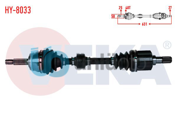 KOMPLE AKS SOL ON HYUNDAI GETZ (TB) 1.5 CRDI ABSLI 48 DIS UZUNLUK 631mm 2002-200