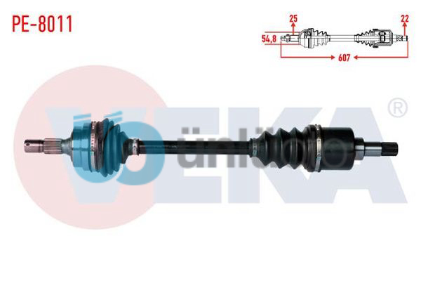 KOMPLE AKS SOL ON PEUGEOT 306 (7B,N3,N5) 1.6i UZUNLUK 607mm 1993-2002