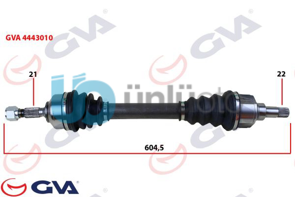 KOMPLE AKS SOL PEUGEOT 206 1.4-1.6 TU5 98-06 645mm
