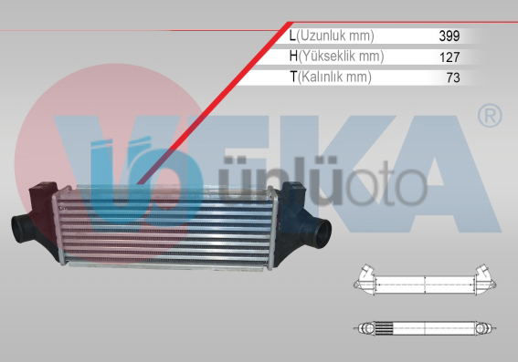 TURBO RADYATORU (INTERCOOLER) ARKADAN ITIS FORD TRANSIT (V184) 2.4 TDCI 2000-200