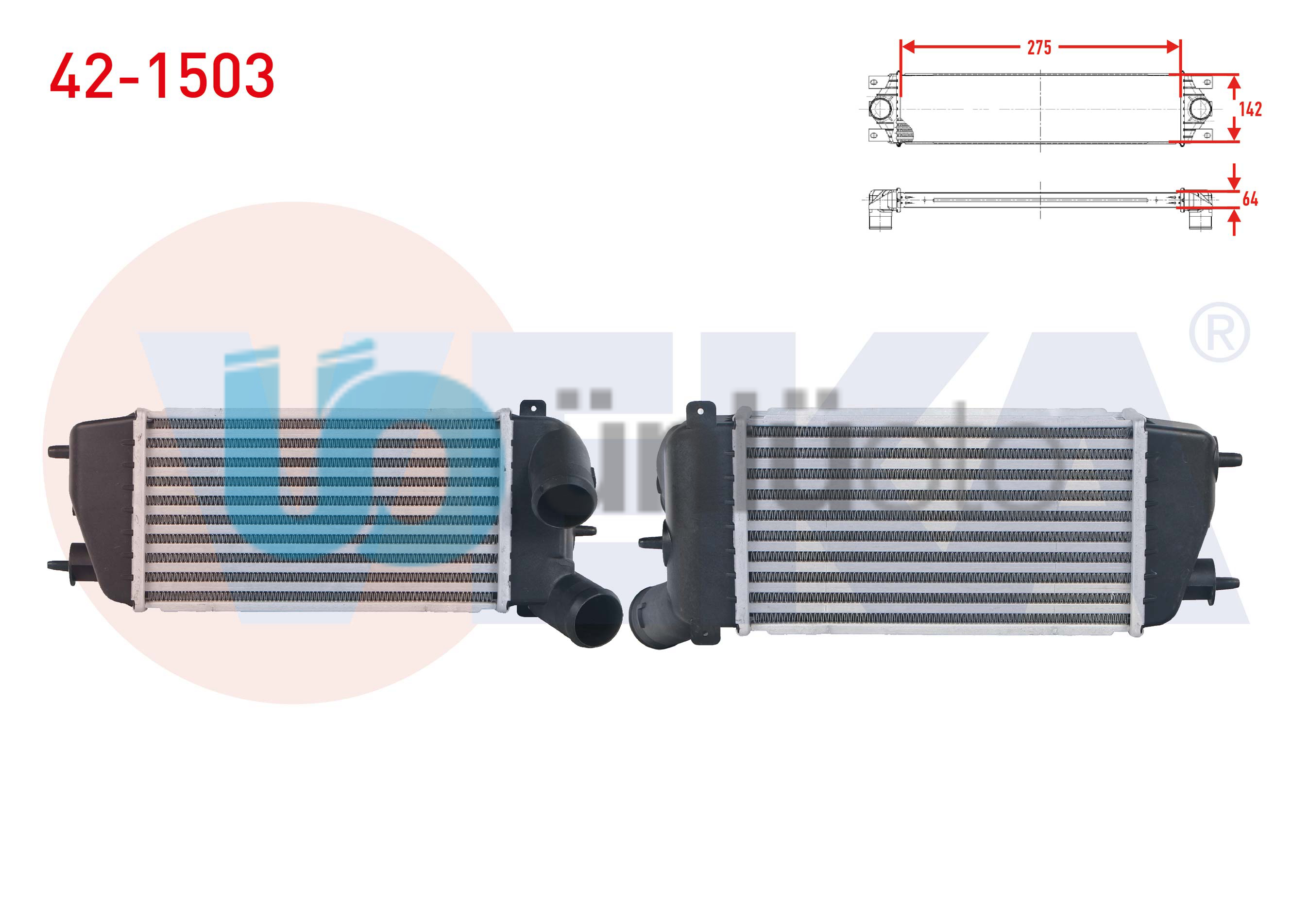 TURBO RADYATORU (INTERCOOLER) CITROEN C2 1.4 HDI 2003-2009/ C3 1.4 HDI 2002-2009