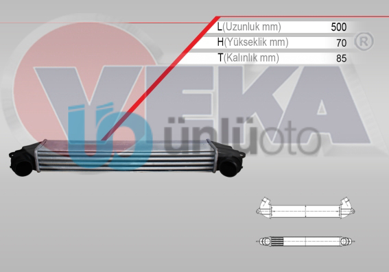 TURBO RADYATORU (INTERCOOLER) FIAT DOBLO (119,223) 1.3 MJT 2001-2010